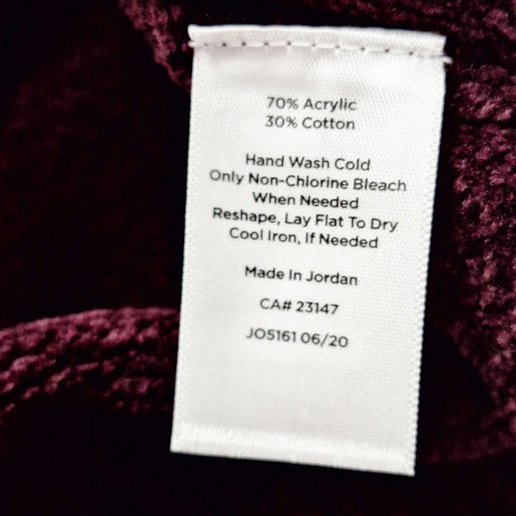 NWT Talbots Petite Medium Burgundy‎ Crew-neck Long Sleeve  Back-Zip Sweater - Picture 10 of 13